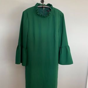 Kelly green J. Crew crepe fully lined dress